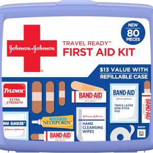 BAND-AID Travel Ready Portable Emergency First Aid Kit